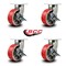 Service Caster 8'' Heavy Duty Red Poly on Cast Iron Swivel Caster Set with Brakes, 4PK CRAN-SCC-KP92S830-PUR-RS-SLB-4 - alternate 5